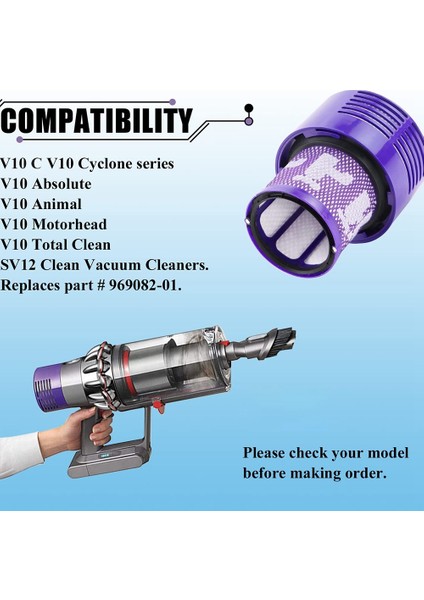 V10 Elektrikli Süpürge Aksesuarları Için Yedek Parça Filtresi, Parça 969082-01 ile Karşılaştırıldığında (Yurt Dışından) fiyatları