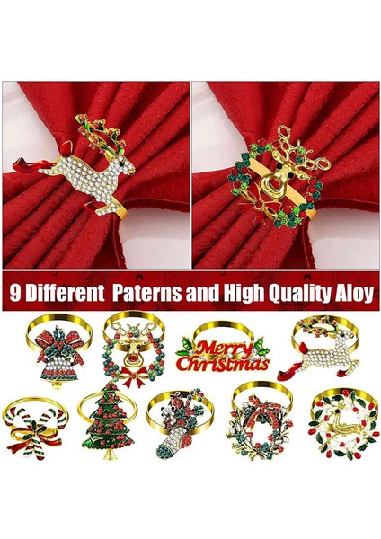 36 Parça Noel Peçete Halkaları Seti Metal Noel Peçete Tutucu Noel Ağacı Peçete Halkası Dekor (Yurt Dışından) fırsatları