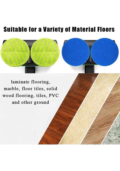 Kablosuz Elektrikli Döner Paspas Süpürgesi Kablosuz Fırçalama Pedi Için 8 Adet Yedek Ped, Mavi+Yeşil (Yurt Dışından) fırsatları