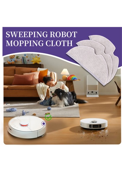 1c F9 Süpürme Paspas Pedi Robot Süpürge Aksesuarları Için 3 Adet Yedek Paspas Bezi (Yurt Dışından)