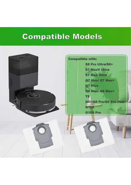 S8+,s8 Pro Ultra,s7 Maxv Ultra,q5 + Pro/pro+,+ Max/max+/q8 Max Robot Süpürge Için 10 Adet Toz Torbası (Yurt Dışından) fırsatları