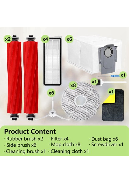 Qrevo Pro Maxv Elektrikli Süpürge Için Yedek Parça Seti, Fırçalar, Filtreler, Paspas Pedleri Vb. Dahil 29 Parça. (Yurt Dışından) modelleri