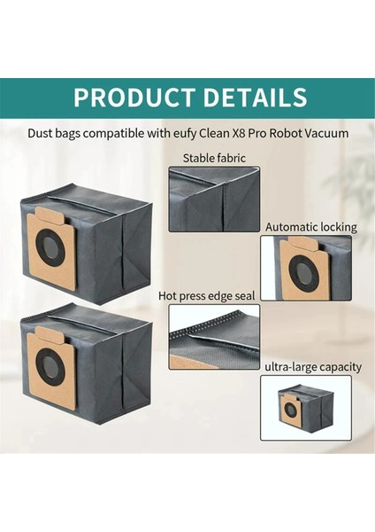 Clean X8 Pro / X10 Omni Robot Süpürge Toz Torbası Aksesuarları Yedek Parçaları (Yurt Dışından)