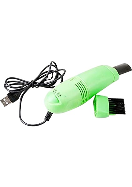 USB Mini Elektrikli Süpürge Klavye Aracı Pc Dizüstü Bilgisayar Fırça Toz Giderme Kiti Temizleme Aracı, Yeşil (Yurt Dışından)
