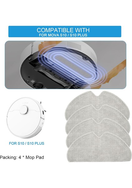 S10, S10 Plus Robot Süpürge Için Mop Bezi Aksesuar Seti, Mikrofiber Yedek Parçalar (Yurt Dışından) fiyatları