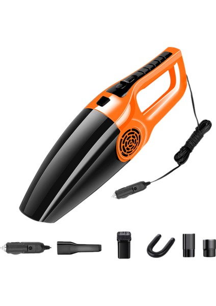 Mini 120W Araba Elektrikli Süpürgesi 3600MBAR Emiş Islak ve Kuru Kullanım Gücü Elde Taşınabilir Siyah&turuncu (Yurt Dışından)
