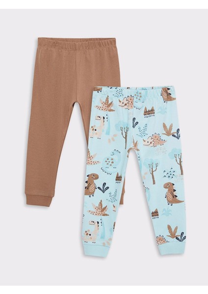 Beli Lastikli Pamuklu Erkek Bebek Pijama Alt 2'li