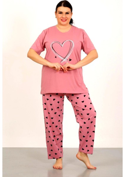 %100 Pamuk Büyük Beden Kısa Kol Kadın Pijama Takımı fiyatları