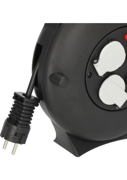 Vario Line 2 USB Iq Hızlı Şarj Özellikli 3 Soketli Kaçak ve Ani Isınma Sigorta Şalterli 10 M. Makaralı Kablo