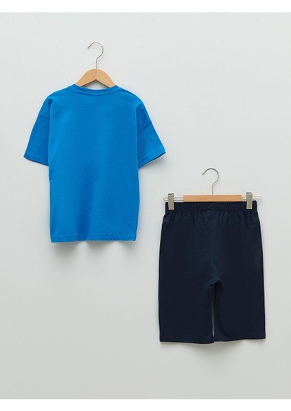 Bisiklet Yaka Baskılı Kısa Kollu Erkek Çocuk Şortlu Pijama Takımı fiyatları