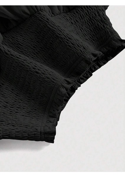 2'li Siyah ve Beyaz Iki Katlı Yüksek Bel Fırfırlı Etek fırsatları