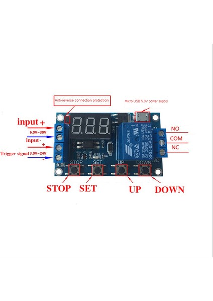Dc 6-30V Destekli Micro-Usb 5V LED Ekran Otomasyon Döngüsü Gecikme Zamanlayıcı Kontrolü Kapalı Anahtar Zaman Rölesi 6V 9V 12V 24V (Yurt Dışından) indirimleri