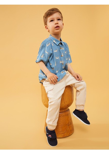 Nakışlı Cırt Cırtlı Erkek Bebek Spor Ayakkabı