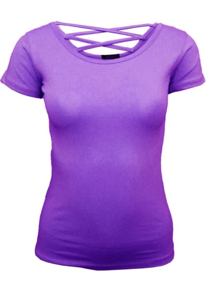 Arkası Çapraz Ip Detay Tişört