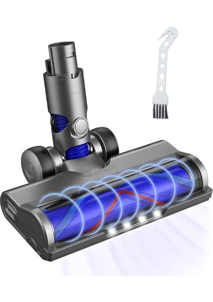 V6 DC58 DC59 DC62 DC72 DC74 Vakum Ataşmanı Için Hızlı Çıkarılabilir Motor Temizleme Fırçası Toz LED Işıkları ile (Yurt Dışından)