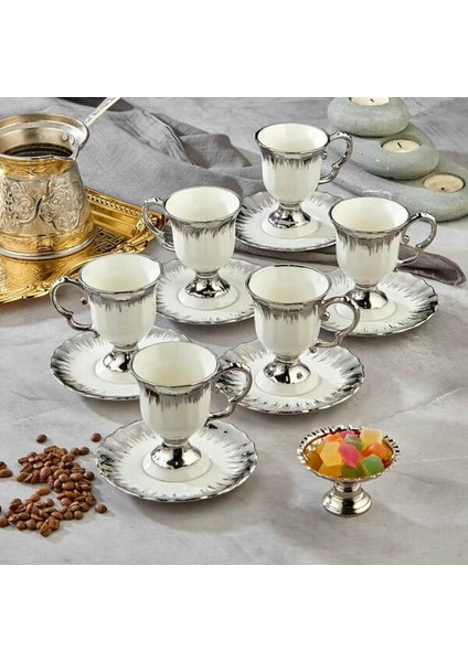 Cooker Fincan Takımı Kahve Porselen 12 Parça CKR3536
