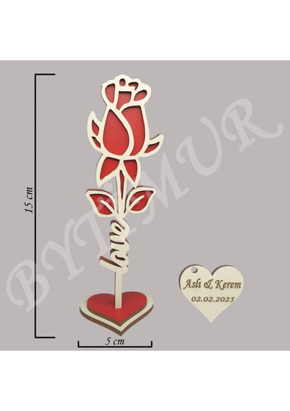 Düğün Nişan Nikah Kına Söz Hediyelik Tomurcuk Gül Model Love Süslü Kutu 15 Adet modelleri