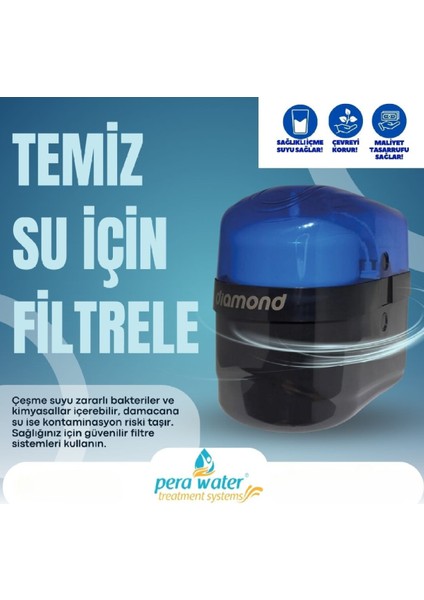 Diamond Ithal Taiwan Filtreli 6 Aşamalı Alkali Su Arıtma Cihazı (Night Blue) Pompasız