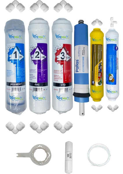 Pws Kapalı Kasa Su Arıtma Cihazlarına Uygun Std 6 lı Pallas Mebran Mineral+Tatlandırıcı Set