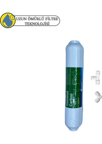 Fluxtek Kapalı Kasa Su Arıtma Cihazlarına Sertifikalı Tatlandırıcı Post Karbon Kokonat Filtre