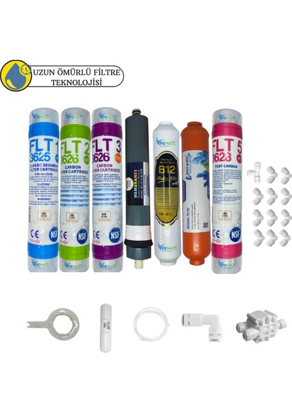 Pws Kapalı Kasa Su Arıtma Cihazları Sertifikalı 7li Platinium Mebran Tatlandırıcı+B12 Alkali+Mineral