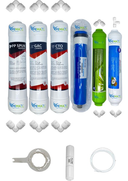 Pws Kapalı Kasa Su Arıtma Cihazlarına Ecomax 6 lı Reverse Osmosis Mebran Alkali+Tatlandırıcı