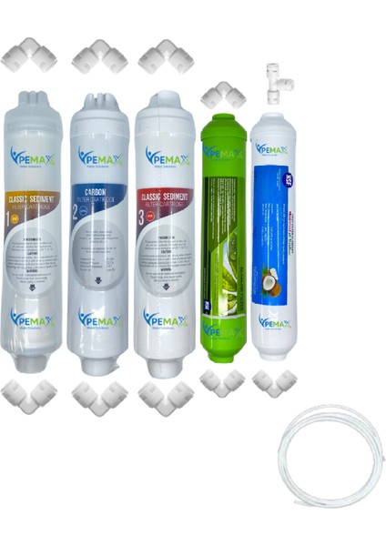 Pws Kapalı Kasa Su Arıtma Cihazlarına Uygun Eco 5li Mebransız Alkali +Tatlandırıcı Set