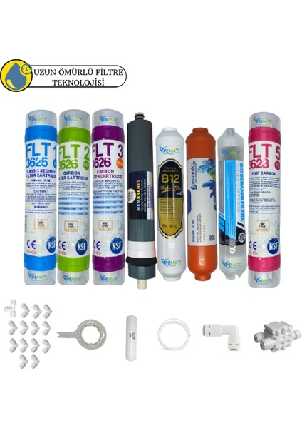 Pws Kapalı Kasa Su Arıtma İçin Sertifikalı 8li Platinium Mebran Tatlandırıcı+B12 Alkali+Mineral+Detox