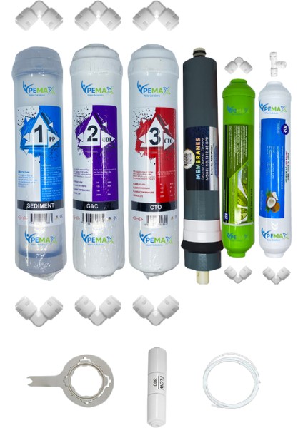Pws Kapalı Kasa Su Arıtma Cihazlarına Uygun Std 6 lı Platinium Mebran Alkali+Tatlandırıcı Set