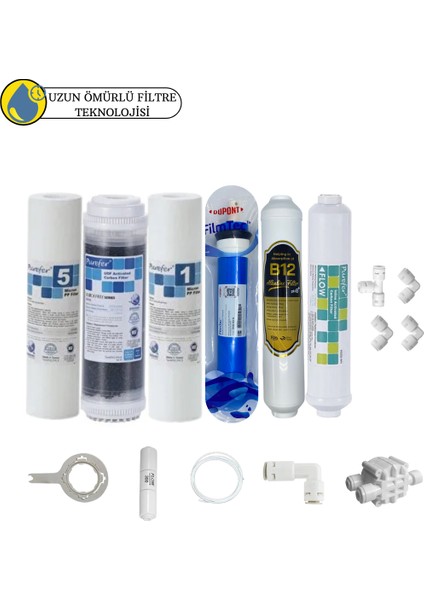 Purefer Açık Kasa Çift Sedimentli Sertifikalı 6 lı Filmtec Dupon Mebran B12 Alkalili