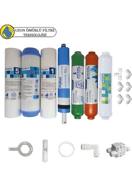 Purefer Açık Kasa Çift Sedimentli Sertifikalı 7li Pallas Mebran Mineral+Alkali