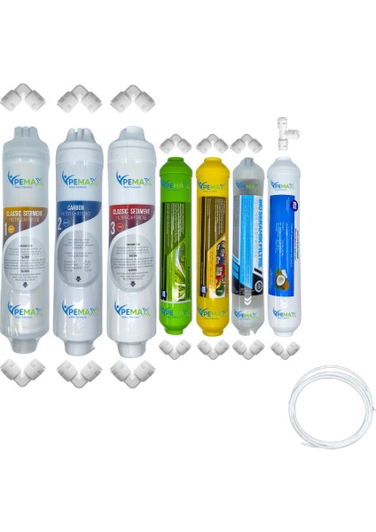 Pws Kapalı Kasa Su Arıtma Cihazlarına Uygun Eco 7li Mebransız Alkali+Mineral+Detox+Tatlandırıcı Set