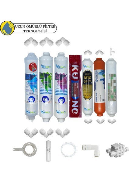 Pws Kapalı Kasa Su Arıtma Uygun Sertifikalı 7lı Lg Kuno Mebran Purefer+Mineral+B12 Set