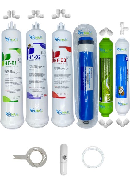 Pws Kapalı Kasa Su Arıtma Cihazlarına Hft 6 lı Reverse Osmosis Mebran Alkali+Tatlandırıcı