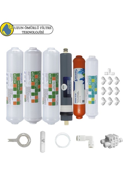 Purefer Kapalı Kasa Su Arıtma Cihazlarına Sertifikalı 6 lı Platinium Mebran Mineral