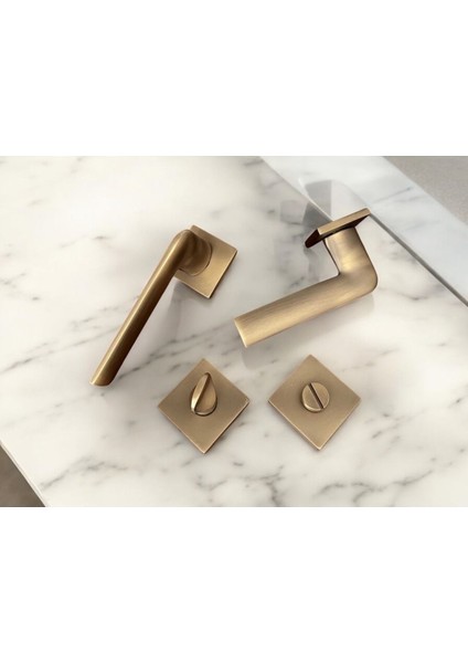 Cloud Gate Mat Antik Sarı Kare Rozetli Wc Banyo Oda Kapı Kolu 1 Takım indirimleri