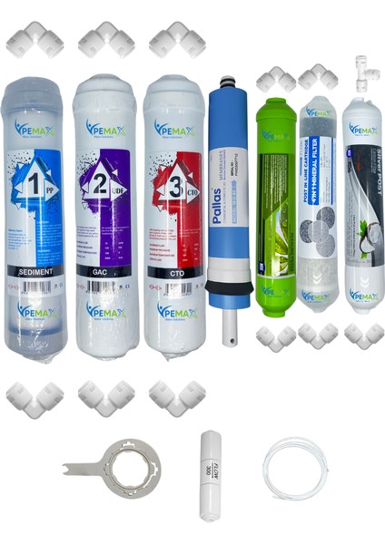 Pws Kapalı Kasa Su Arıtma Std 7li Pallas Mebran Alkali+Şeffaf Mineral+Gümüş İyon Tatlandırıcı