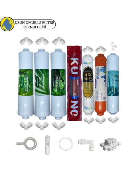 Puricom Kapalı Kasa Su Arıtma Cihazlar Sertifikalı 7li B12 Alkali+Lgkuno Mebran Mineral