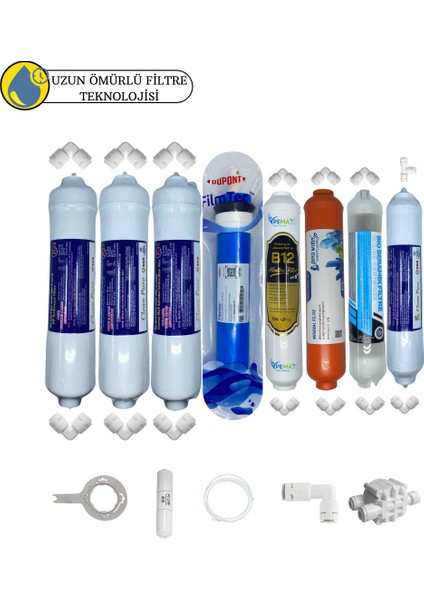 Swun Chyan Kapalı Kasa Su Arıtma Cihazları Sertifikalı 8li B12 Alkali+Detox+ Filmtec Mebran Mineral