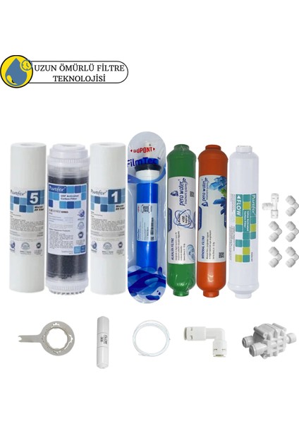 Purefer Açık Kasa Çif Sedimentli Sertifikalı 7li Filmtec Dupon Mebran Mineral +Alkali
