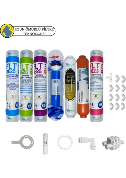 Pws Kapalı Kasa Su Arıtma Cihaz Sertifikalı 7li Filmtec Mebran Tatlandırıcı+B12+Mineral Set