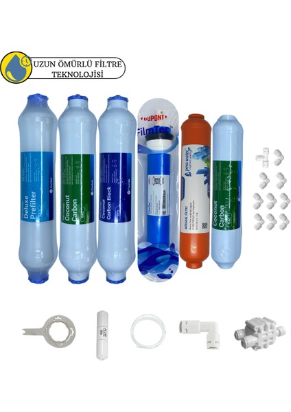 Fluxtek Kapalı Kasa Su Arıtma Cihazlarına Sertifikalı 6lı Pera Water Mineral Filmtec Dupon Mebran