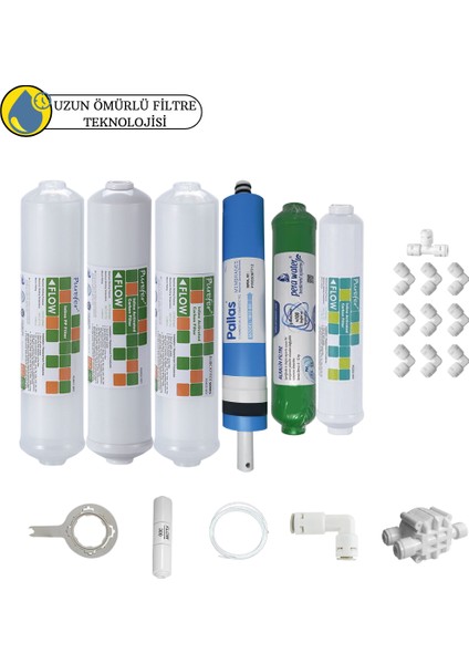 Purefer Kapalı Kasa Su Arıtma Cihazlarına Sertifikalı 6 lı Pallas Mebran Alkalili