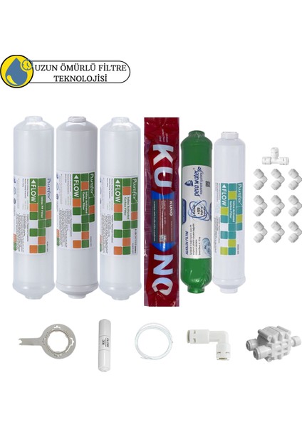 Purefer Kapalı Kasa Su Arıtma Cihazlarına Sertifikalı 6 lı Lg Kuno Mebran Alkalili