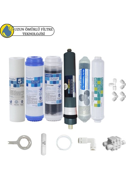 Purefer Açık Kasa Çift Karbonlu Sertifikalı 6 lı Platinium Mebran Şeffaf 4lü Mineral