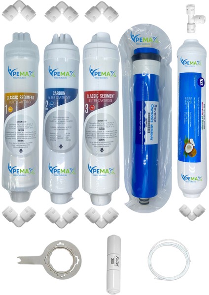 Pws Kapalı Kasa Su Arıtma Cihazlarına Uygun Eco 5li Reverse Osmosis Mebran Tatlandırıcı Set