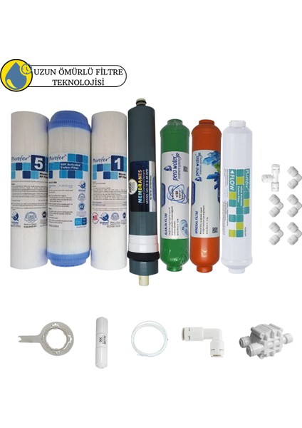 Purefer Açık Kasa Çift Sedimentli Sertifikalı 7li Platinium Mebran Mineral+Alkali