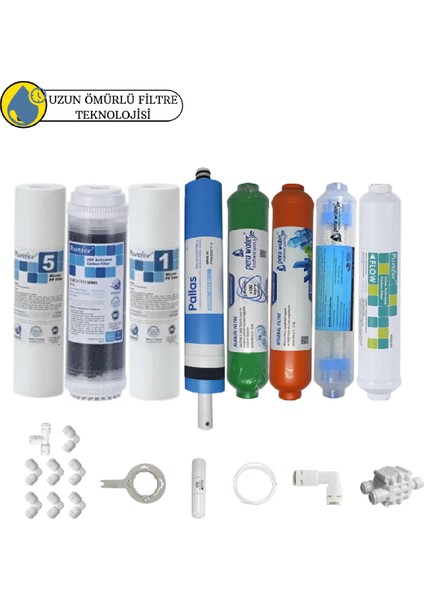 Purefer Açık Kasa Çif Sedimentli Sertifikalı 8li Pallas Mebran Mineral+Alkalili+Detox