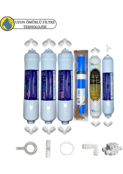 Swunchyan Kapalı Kasa Su Arıtma Cihazı Sertifikalı 6 lı Vontron Helixfil Yüksek Tds Mebran B12 Alkali