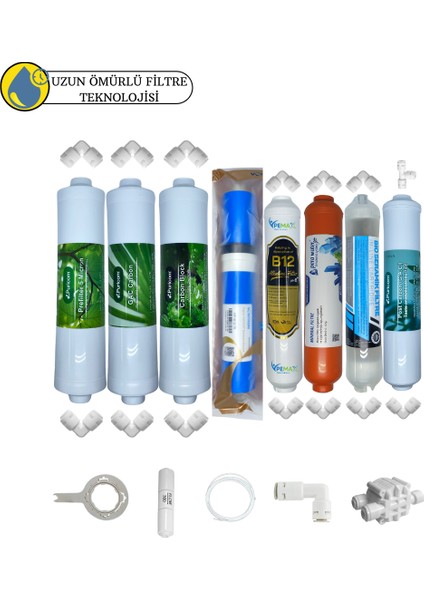 Puricom Kapalı Kasa Su Arıtma Sertifikal 8LIB12 Alkali+Detox+Vontron Helixfil 4000 TdsMebran Mineral